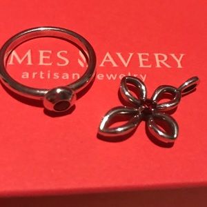 James Avery Garnet Cross and Ring